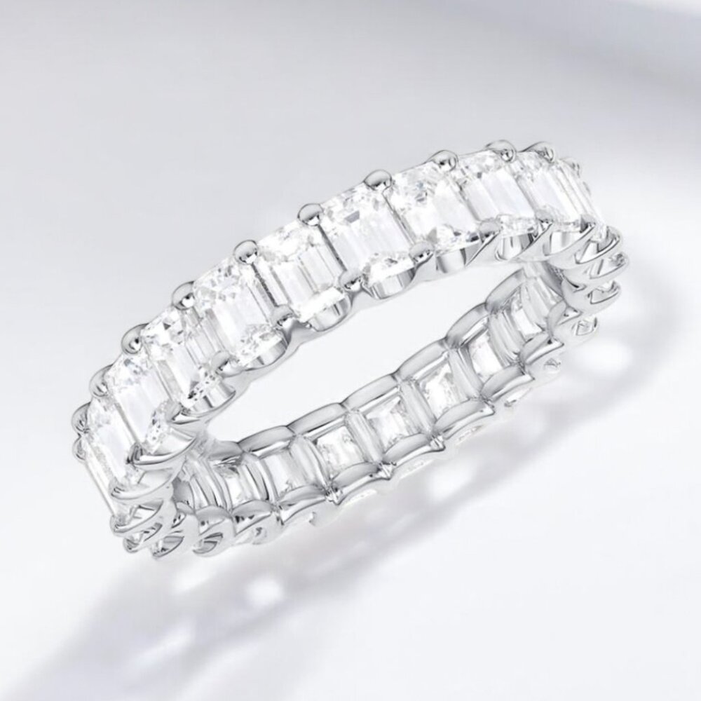 Square Cubic Zirconia Silver Ring